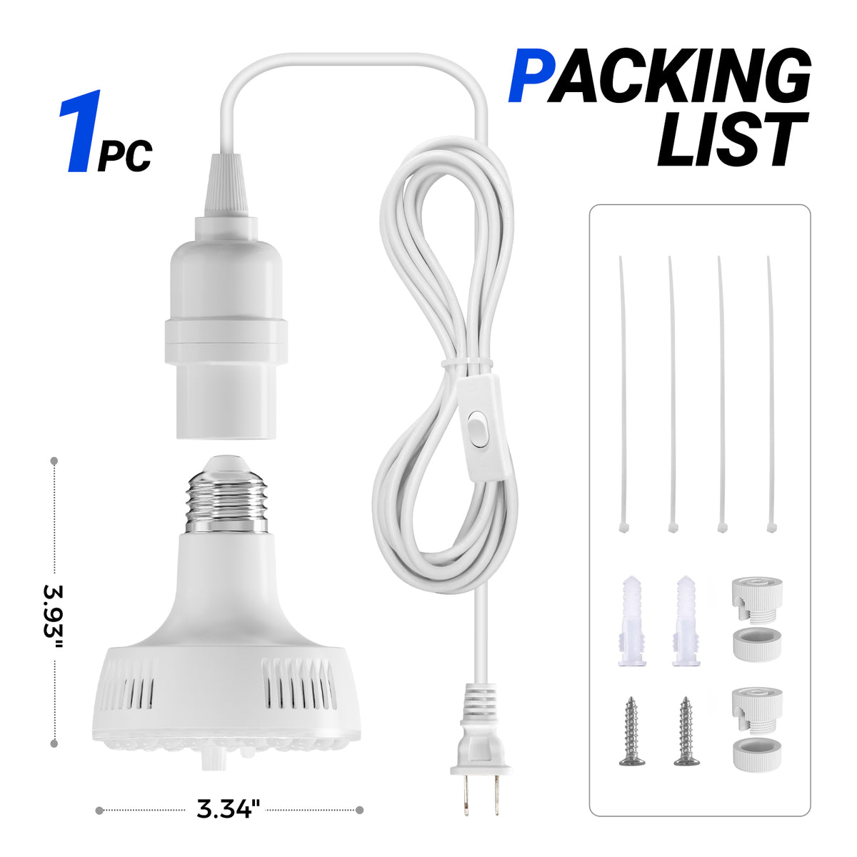 Barrina Orbgrow 11W LED Grow Light Bulb 4000K | Full Spectrum,Dimmable,Timer & E26 Base | OG11D (White)