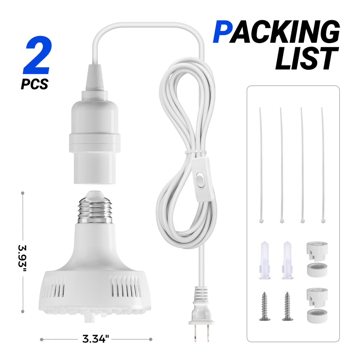 Barrina Orbgrow 11W LED Grow Light Bulb 4000K | Full Spectrum,Dimmable,Timer & E26 Base | OG11D (White)