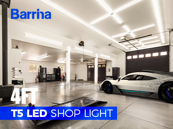 Barrina T5 20W LED Shop Lights 4FT 4000K 2200LM | Linkable & Corded Electric Switch | AAL20