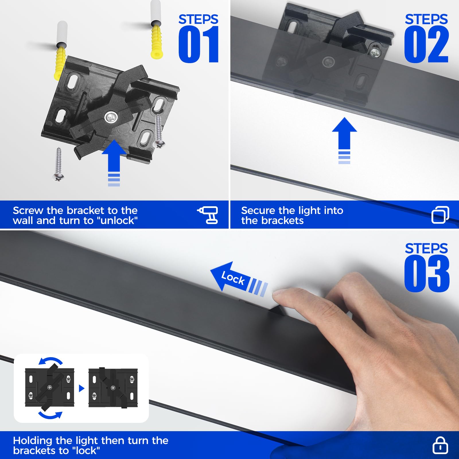 Barrina 5568-0-10V Series 2nd-Generation 45W LED Linear Lights 4FT 3000K - 6000K 4500LM | Seamless Connection & Dimmer Not Included