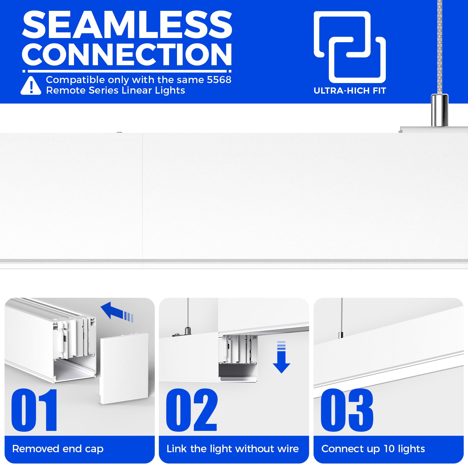 Barrina 5568 Remote Series 2nd-Generation 45W LED Linear Lights 4FT 3000K - 6000K 4500LM | Seamless Connection & Color Changing