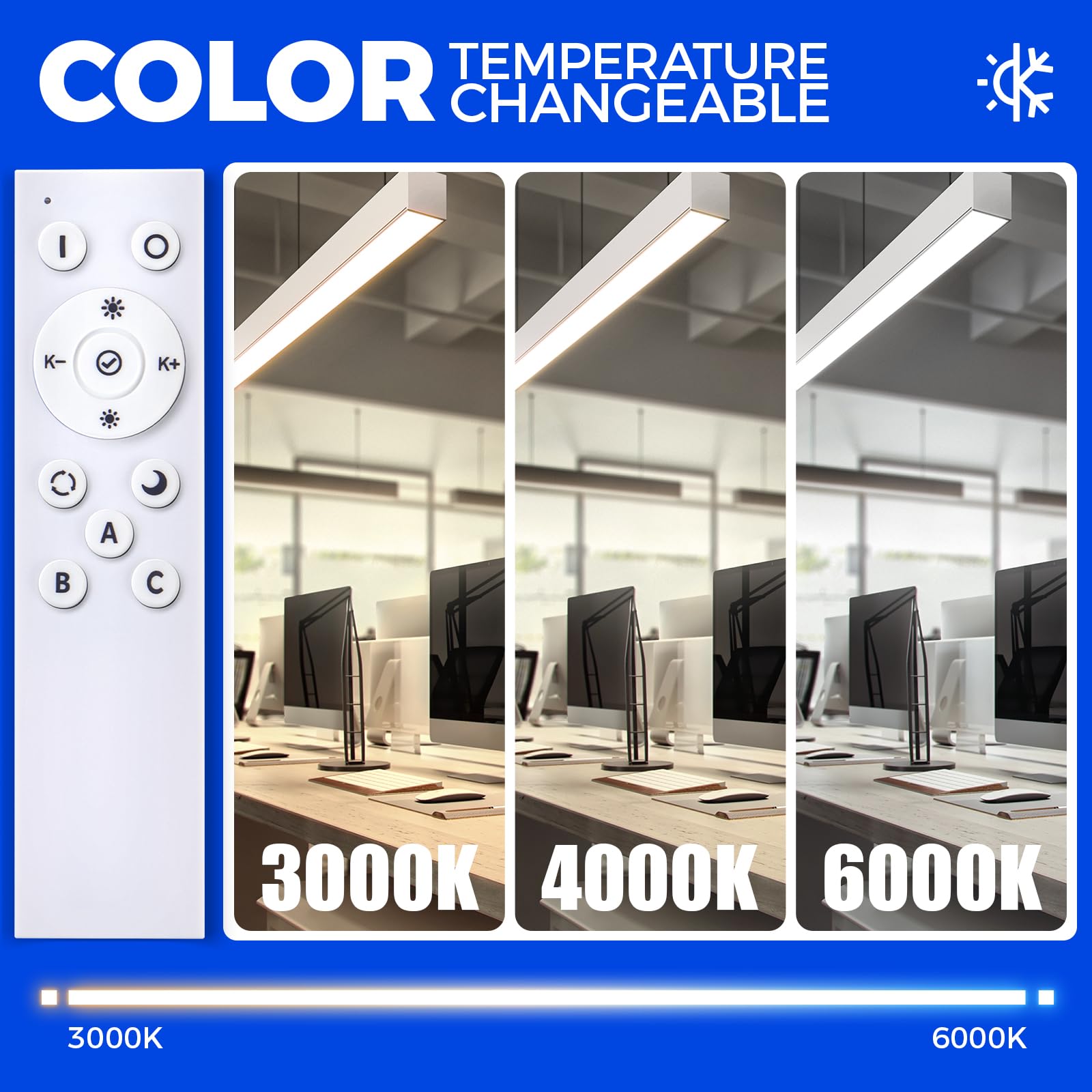 Barrina 5568 Remote Series 2nd-Generation 45W LED Linear Lights 4FT 3000K - 6000K 4500LM | Seamless Connection & Color Changing