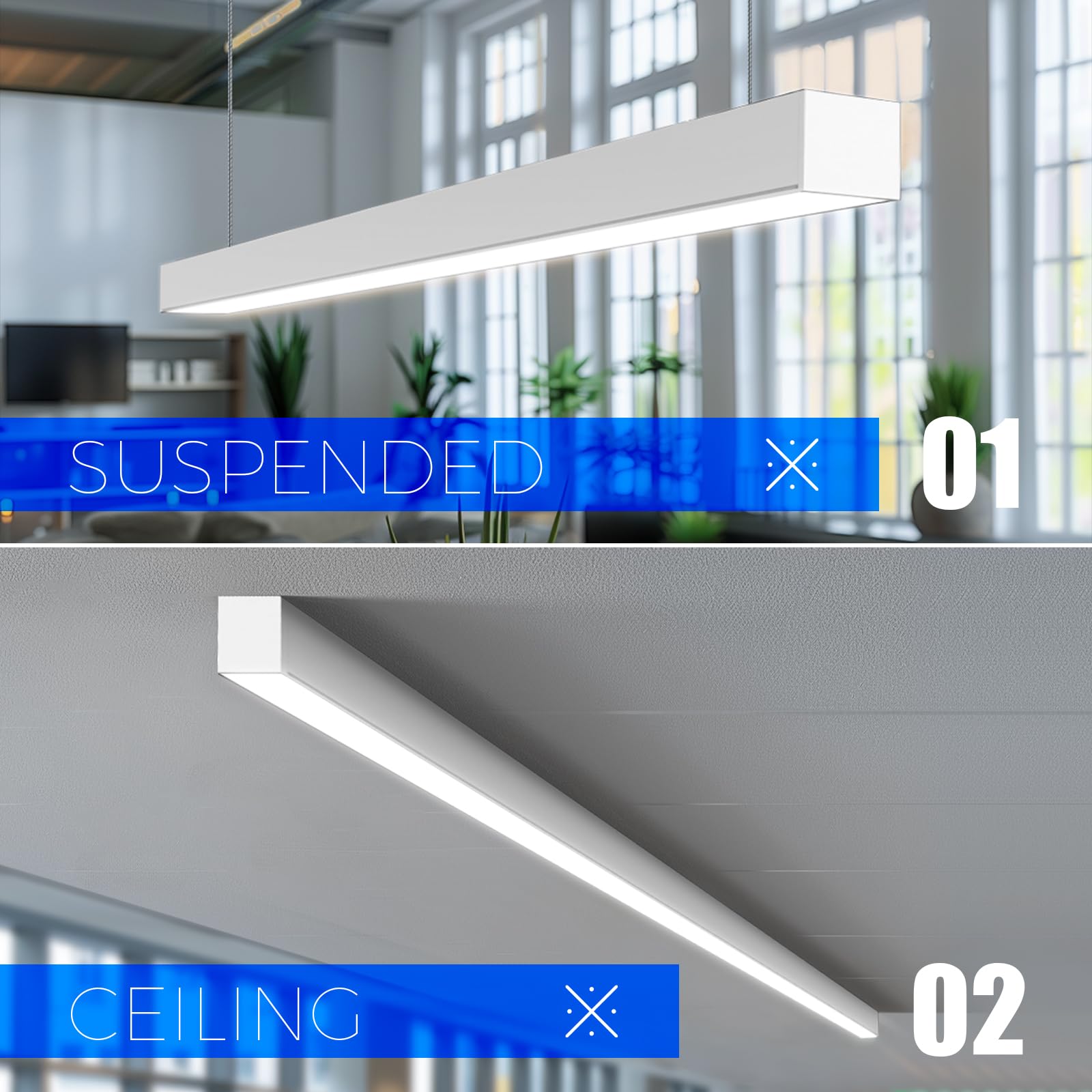 Barrina 5568 Remote Series 2nd-Generation 45W LED Linear Lights 4FT 3000K - 6000K 4500LM | Seamless Connection & Color Changing