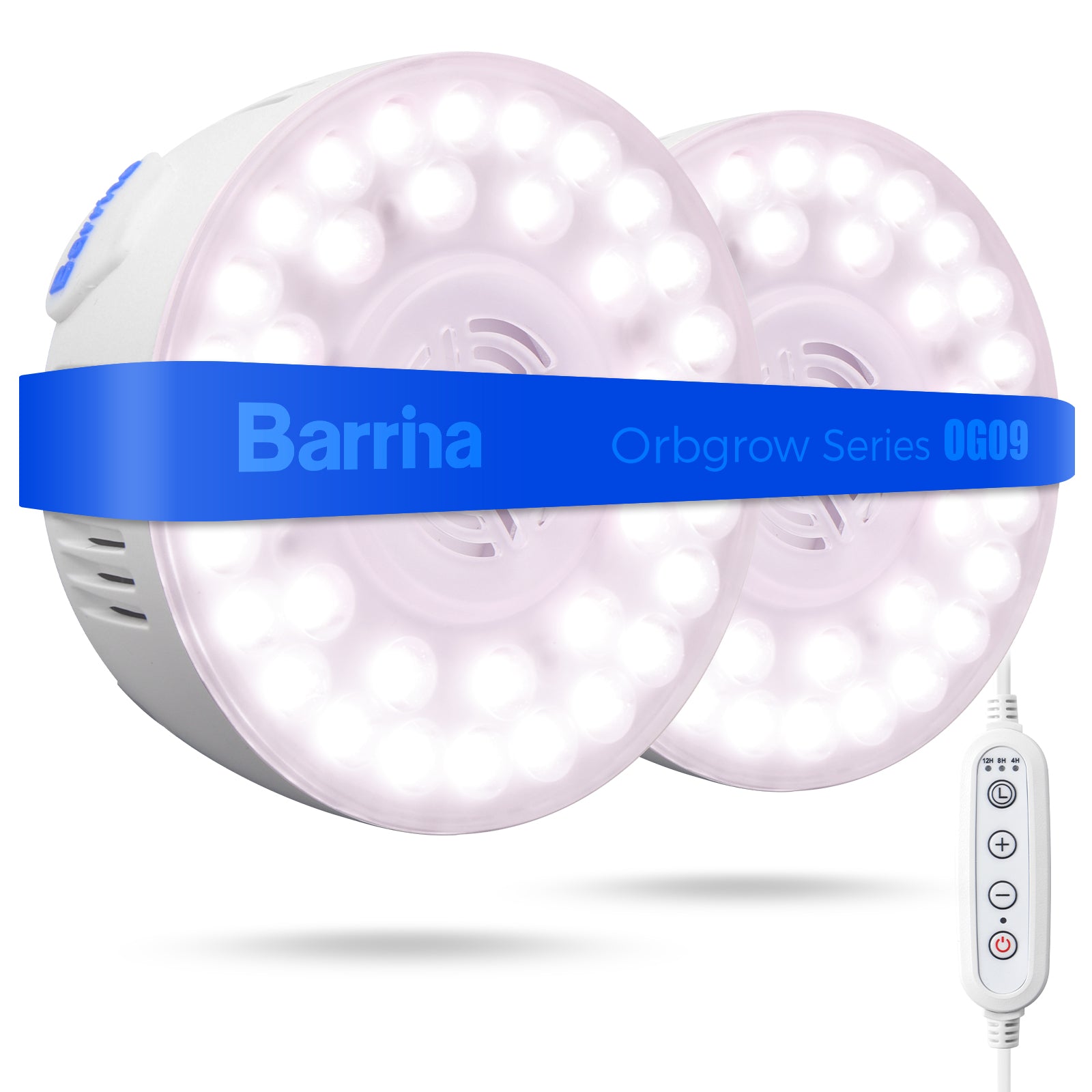 Barrina Orbgrow 9W LED Puck Grow Lights Pinkish White | Full Spectrum, Magnetic, Timer, Dimmable & Linkable | OG09