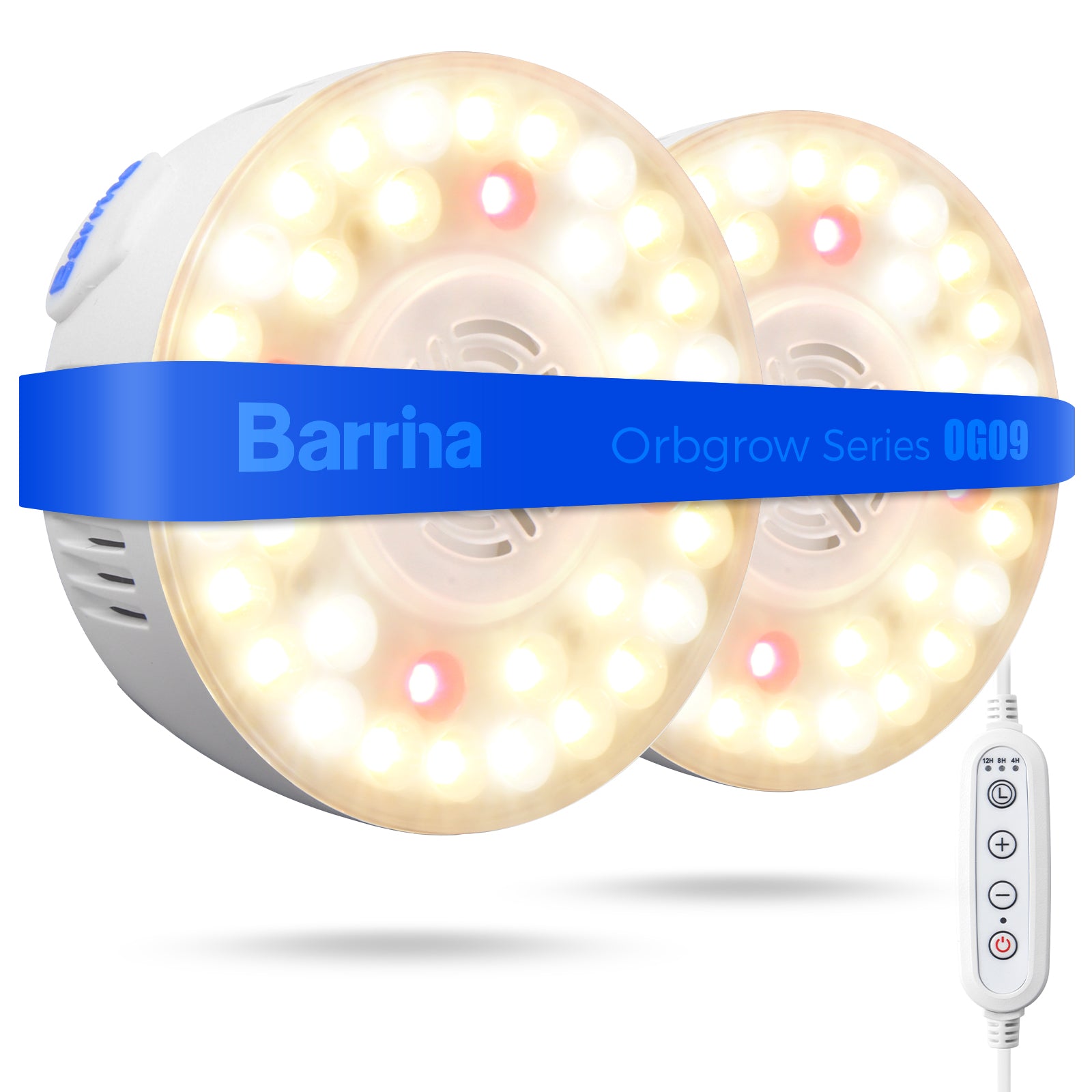 Barrina Orbgrow 9W LED Puck Grow Lights 3000K+6500K+660nm | Full Spectrum, Magnetic, Timer, Dimmable & Linkable | OG09