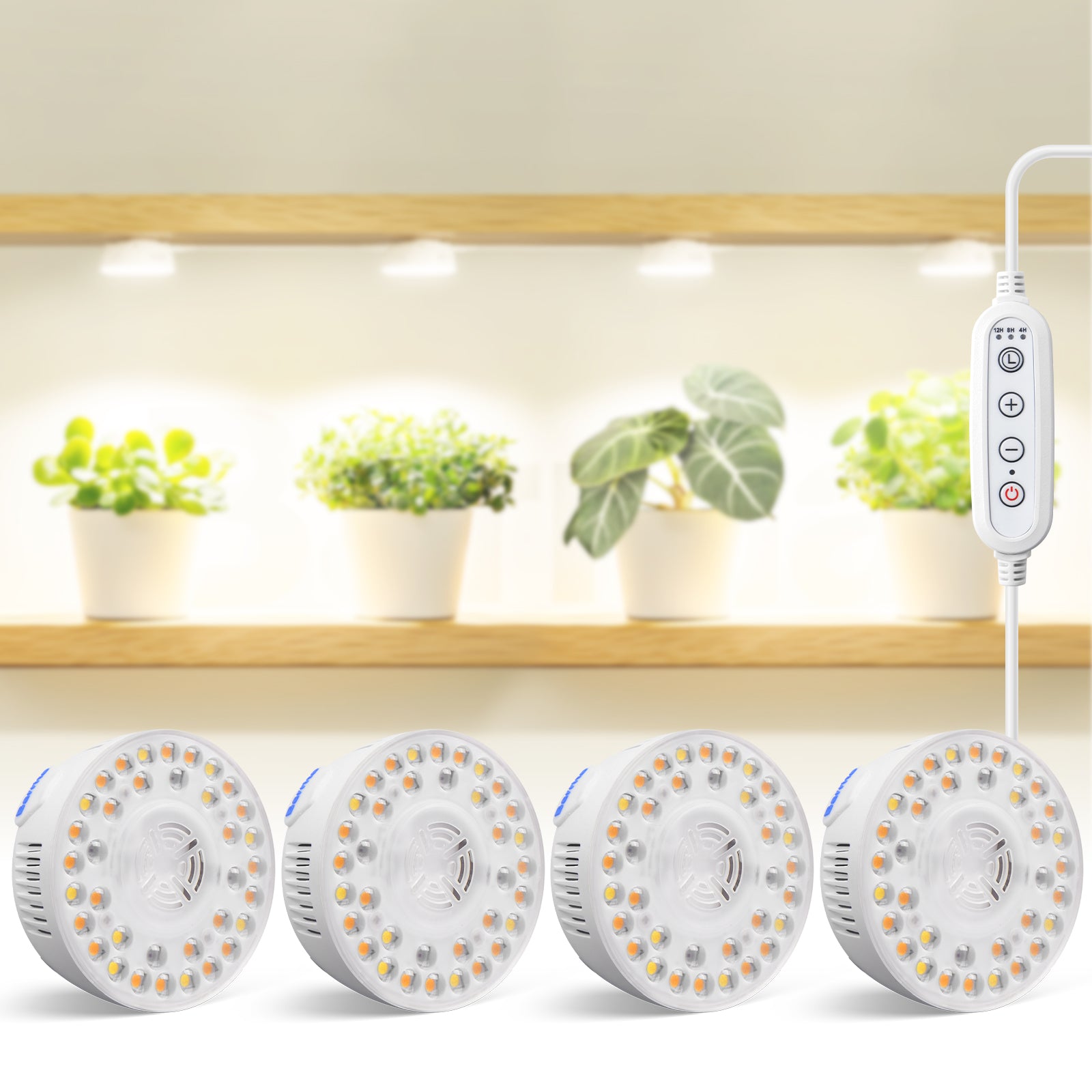 Barrina Orbgrow 9W LED Puck Grow Lights 3000K+6500K+660nm | Full Spectrum, Magnetic, Timer, Dimmable & Linkable | OG09